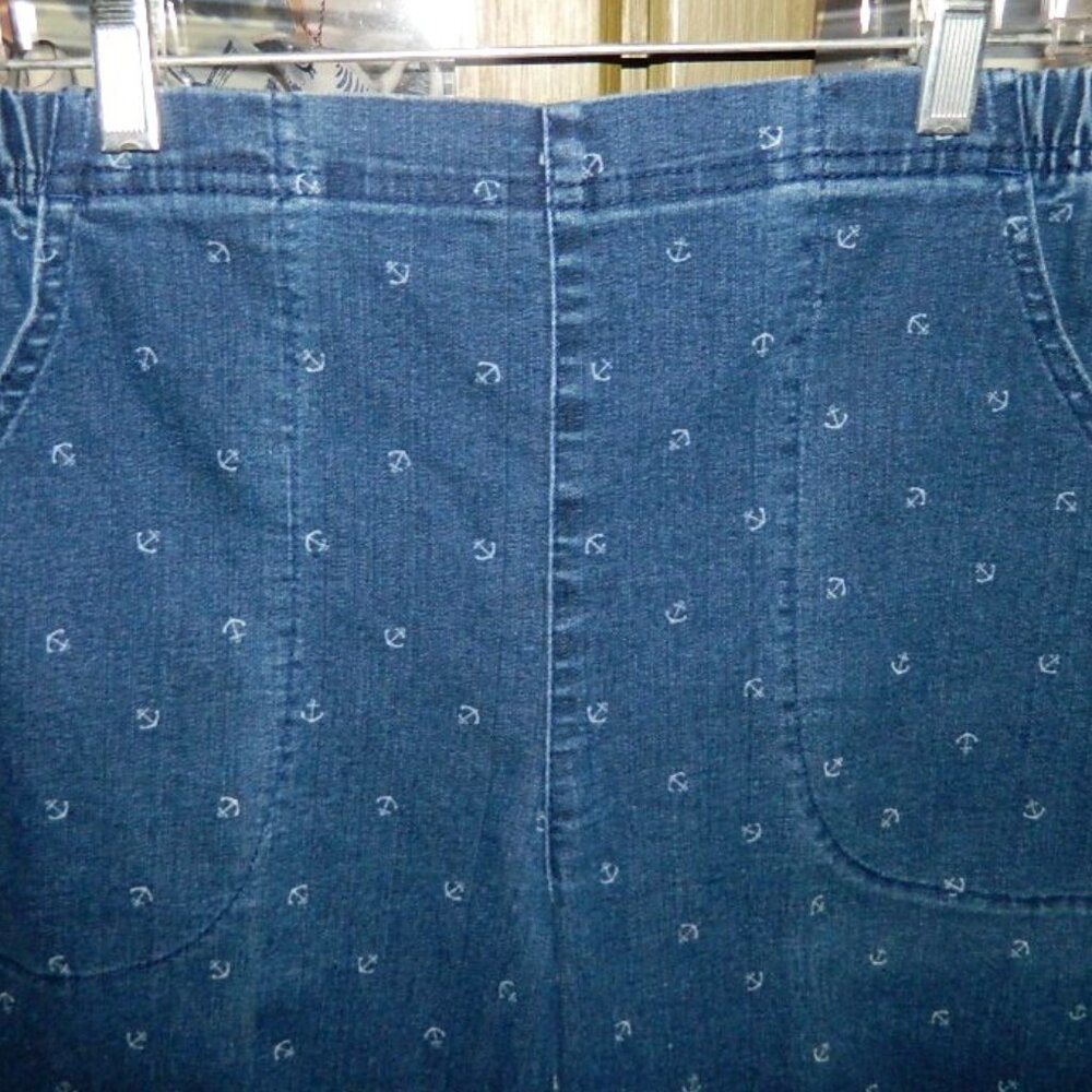 Croft & Barrow Womens Pull On Capris Skimmer Blue Denim Pants Size Medium - Picture 6 of 11